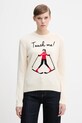 MC2 Saint Barth sweter wełniany okrągły beżowy QUE0018