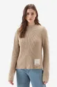 beżowy Woolrich sweter bawełniany Natural Dyeing Damski