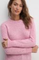 United Colors of Benetton sweter wełniany różowy 103ME1N23.507