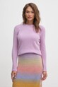 Вовняний светр United Colors of Benetton 103ME1N23.507 фіолетовий