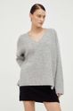 Gestuz sweter wełniany szpic szary 10905932