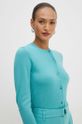 Vlněný svetr BOSS tyrkysová 50492552
