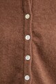 American Vintage kardigan z domieszką wełny GILET ML COL ROND VITO19E brązowy