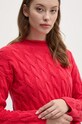 Pulover s dodatkom vune United Colors of Benetton crvena 1335D2467