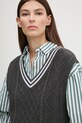 Renewed bezrękawnik Creative Upcycling Upcycled.Sweater.Vest.5 szary