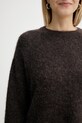 American Vintage sweter wełniany NEN18C brązowy