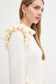 Twinset sweter z dodatkiem wełny beżowy 252TS3020