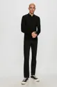 AllSaints - Tričko s dlhým rukávom Mode Merino LS Polo čierna