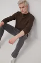 Хлопковый свитер Solid коричневый