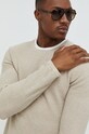 Βαμβακερό πουλόβερ Jack & Jones 12201706.Crockery μπεζ