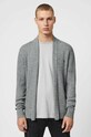 AllSaints kardigan wełniany MODE MERINO OPEN CAR wełna brązowy MK002D