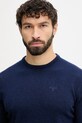 Barbour sweter wełniany granatowy MKN0345