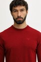 Barbour sweter wełniany bordowy MKN0345