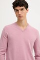 Μάλλινο πουλόβερ United Colors of Benetton ροζ 1002U4407