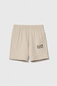 EA7 Emporio Armani szorty bawełniane dziecięce nadruk beżowy 8NBS51.BJ05Z