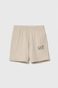 EA7 Emporio Armani szorty bawełniane dziecięce nadruk beżowy 8NBS51.BJ05Z
