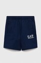 Dětské bavlněné šortky EA7 Emporio Armani pletenina námořnická modř 8NBS51.BJ05Z
