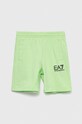 EA7 Emporio Armani szorty bawełniane dziecięce nadruk zielony 8NBS51.BJ05Z