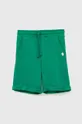 зелёный Детские хлопковые шорты United Colors of Benetton Для мальчиков