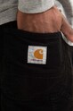 Carhartt WIP corduroy shorts Flint black I029165.