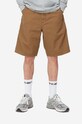 Pamučne kratke hlače Carhartt WIP Single Knee pamuk smeđa I027942.HAMILTON.B