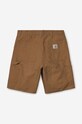Pamučne kratke hlače Carhartt WIP Single Knee smeđa I027942.HAMILTON.B