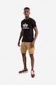 Pamučne kratke hlače Alpha Industries Crew Short 176203.14 bež SS25