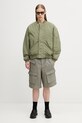 HELIOT EMIL pantaloni scuți cargo pentru bărbați, din bumbac SS26.M.10.163.LDG23.CO verde