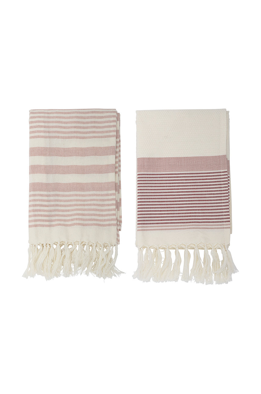 Bloomingville ręcznik bawełniany Loke (2-pack) brudny róż