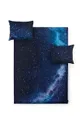 mornarsko modra Komplet bombažne posteljnine Foonka Niebo Pólnocne 200x200 / 70x80 cm Unisex