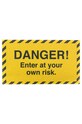 Artsy Doormats pres Danger Enter At Your Own 70 x 40 cm galben DMW.DANGER.7040