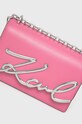 Δερμάτινη τσάντα Karl Lagerfeld 225W3041 ροζ AA00