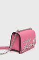 Αξεσουάρ Δερμάτινη τσάντα Karl Lagerfeld 225W3041 ροζ