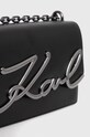 Кожена чанта Karl Lagerfeld черен 225W3041