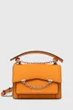 oranžna Usnjena torbica Karl Lagerfeld Ženski