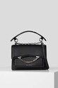 Karl Lagerfeld poseta de piele uni negru 225W3081