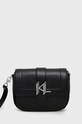 Karl Lagerfeld torebka skórzana nie mieści A4 czarny 225W3085
