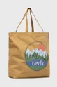 Βαμβακερή τσάντα Levi's μπεζ