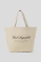 beżowy Karl Lagerfeld torba plażowa dwustronna Damski