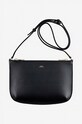 A.P.C. borsa a mano in pelle Sac Sarah PXBJQ-F61404 BLACK pelle fiore nero PXBJQ.F61404