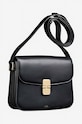 Kožená kabelka A.P.C. Sac Grace Small PXBMW-F61413 BLACK čierna PXBMW.F61413