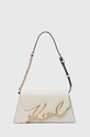 Karl Lagerfeld borsa a mano in pelle pelle fiore bianco 240W3005