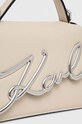 Kožená kabelka Karl Lagerfeld K/SIGNATURE béžová 240W3004