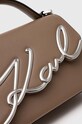 Doplnky Kožená kabelka Karl Lagerfeld 240W3004 hnedá