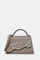 Kožená kabelka Karl Lagerfeld K/SIGNATURE sivá 240W3004