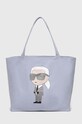 Karl Lagerfeld torebka bawełniana mieści A4 niebieski 240W3891
