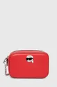 červená Kožená kabelka Karl Lagerfeld Dámsky
