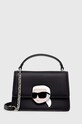 Kožená kabelka Karl Lagerfeld usňová koža čierna 240W3084