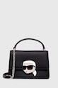 Kožená kabelka Karl Lagerfeld usňová koža čierna 240W3084