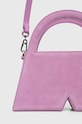 Accesorii Karl Lagerfeld geanta de mana din piele intoarsa 241W3026 roz